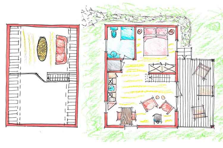Plattegrond van een Chalet