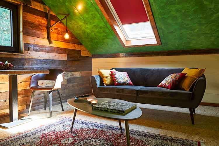 Mezzanine van Chalet Mont Juru met zithoek