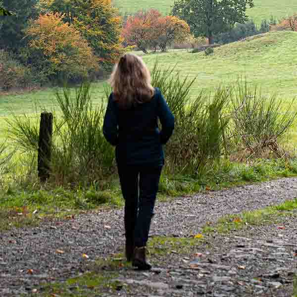 Henja Govers hiking in the Ardennes