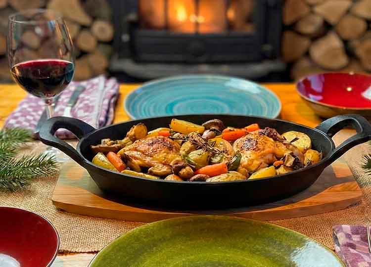 Menu - zachtgegaarde pikante kip voor twee 